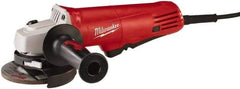 Milwaukee Tool - 4-1/2" Wheel Diam, 10,000 RPM, Corded Angle & Disc Grinder - 5/8-11 Spindle, 120 Volts, 7.5 Amps, Side Exhaust - Exact Industrial Supply