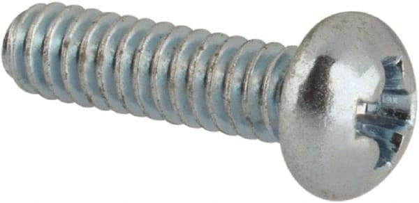 Value Collection - #2-56 UNC, 5/16" Length Under Head Phillips Drive Machine Screw - Round Head, Grade J82 Steel, Zinc-Plated Finish, Without Washer - Exact Industrial Supply
