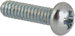 Value Collection - #2-56 UNC, 5/16" Length Under Head Phillips Drive Machine Screw - Round Head, Grade J82 Steel, Zinc-Plated Finish, Without Washer - Exact Industrial Supply