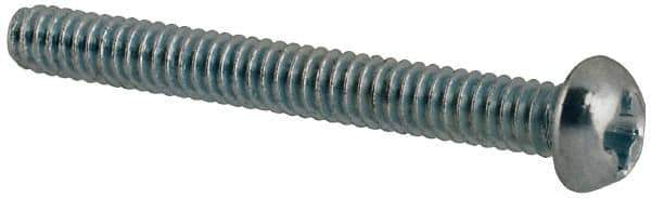 Value Collection - #2-56 UNC, 3/4" Length Under Head Phillips Drive Machine Screw - Round Head, Grade J82 Steel, Zinc-Plated Finish, Without Washer - Exact Industrial Supply
