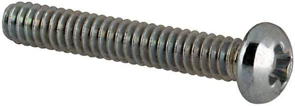 Value Collection - #3-48 UNC, 5/8" Length Under Head Phillips Drive Machine Screw - Round Head, Grade J82 Steel, Zinc-Plated Finish, Without Washer - Exact Industrial Supply