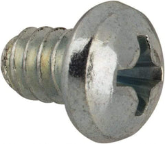 Value Collection - #10-24 UNC, 1/4" Length Under Head Phillips Drive Machine Screw - Round Head, Grade J82 Steel, Zinc-Plated Finish, Without Washer - Exact Industrial Supply