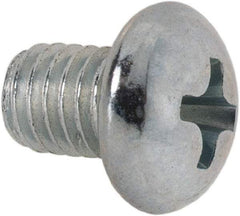 Value Collection - #10-32 UNF, 1/4" Length Under Head Phillips Drive Machine Screw - Round Head, Grade J82 Steel, Zinc-Plated Finish, Without Washer - Exact Industrial Supply