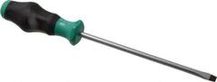 Wera - 287mm OAL Standard Slotted Screwdriver - 175mm Blade Length, Round Shank, Ergonomic Handle - Exact Industrial Supply