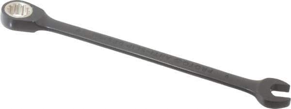 Proto - 9mm 12 Point Combination Wrench - 15° Head Angle, 5-15/16" OAL, Steel, Black Chrome Finish - Exact Industrial Supply