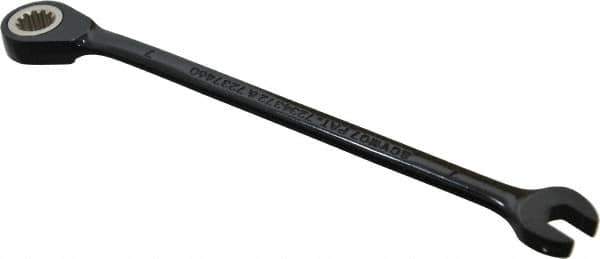 Proto - 7mm 12 Point Combination Wrench - 15° Head Angle, 5-1/2" OAL, Steel, Black Chrome Finish - Exact Industrial Supply