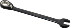 Proto - 15mm 12 Point Combination Wrench - 15° Head Angle, 7-7/8" OAL, Steel, Black Chrome Finish - Exact Industrial Supply