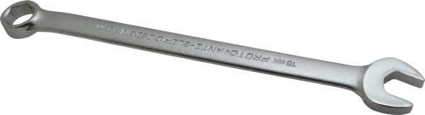 Proto - 18mm 6 Point Combination Wrench - 15° Offset Angle, 10-1/2" OAL, Steel, Satin Finish - Exact Industrial Supply