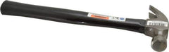 Stanley - 7/16 Lb Head, Curved Claw Nail Hammer - 11-1/2" OAL, Carbon Steel Head, Smooth Face, Wood Handle - Exact Industrial Supply