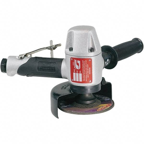 Dynabrade - 4-1/2 & 5" Wheel Diam, 12,000 RPM, Pneumatic Angle & Disc Grinder - 5/8-11 Spindle, 38 CFM, Rear Exhaust - Exact Industrial Supply