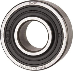 SKF - 15mm Bore Diam, 35mm OD, Double Seal Self Aligning Radial Ball Bearing - 14mm Wide, 2 Rows, Round Bore, 459 Lb Static Capacity, 1,960 Lb Dynamic Capacity - Exact Industrial Supply