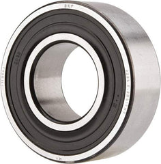 SKF - 25mm Bore Diam, 52mm OD, Double Seal Self Aligning Radial Ball Bearing - 18mm Wide, 2 Rows, Round Bore, 989 Lb Static Capacity, 3,780 Lb Dynamic Capacity - Exact Industrial Supply