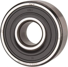 SKF - 15mm Bore Diam, 42mm OD, Double Seal Self Aligning Radial Ball Bearing - 17mm Wide, 2 Rows, Round Bore, 652 Lb Static Capacity, 2,680 Lb Dynamic Capacity - Exact Industrial Supply