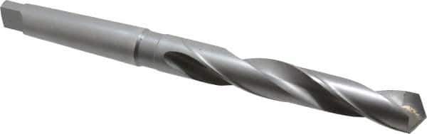 Made in USA - 59/64", 3MT 118° Point Carbide-Tipped Taper Shank Drill Bit - Bright Finish, 6-1/8" Flute Length, 10-3/4" OAL, Spiral Flute, Series 2660 - Exact Industrial Supply