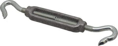 Made in USA - 112 Lb Load Limit, 5/16" Thread Diam, 2-9/16" Take Up, Aluminum Hook & Hook Turnbuckle - 3-7/16" Body Length, 7/32" Neck Length, 6-3/4" Closed Length - Exact Industrial Supply
