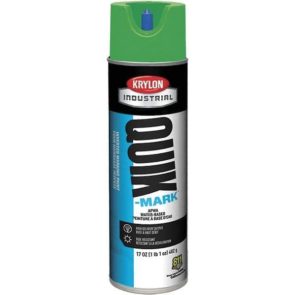 Krylon - 20 fl oz Green Marking Paint - 50 to 60 Sq Ft Coverage, Water-Based Formula - Exact Industrial Supply