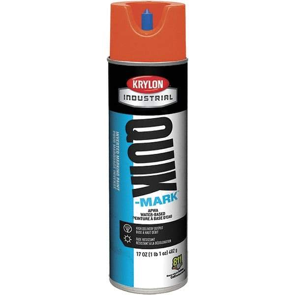 Krylon - 20 fl oz Orange Marking Paint - 50 to 60 Sq Ft Coverage, Water-Based Formula - Exact Industrial Supply