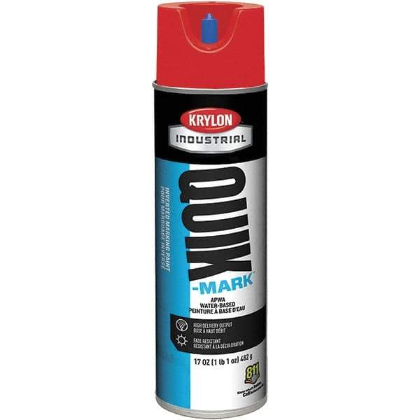 Krylon - 20 fl oz Red Marking Paint - 50 to 60 Sq Ft Coverage, Water-Based Formula - Exact Industrial Supply