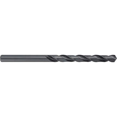 Taper Length Drill Bit: 0.1405″ Dia, 118 ° Black Oxide Finish, 3″ Flute Length, RH Cut, Spiral Flute, Straight Shank, Series 525