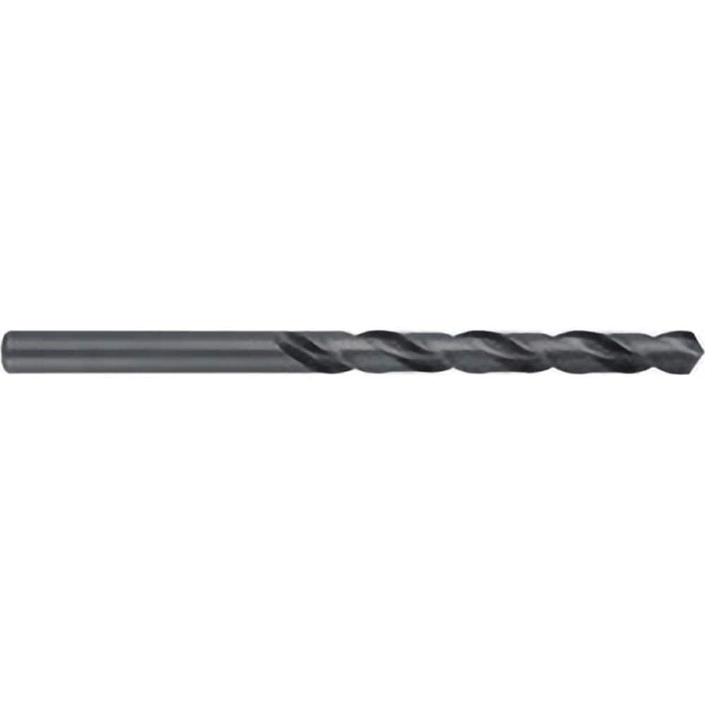 Taper Length Drill Bit: 0.1850″ Dia, 118 ° Black Oxide Finish, 3.375″ Flute Length, RH Cut, Spiral Flute, Straight Shank, Series 525