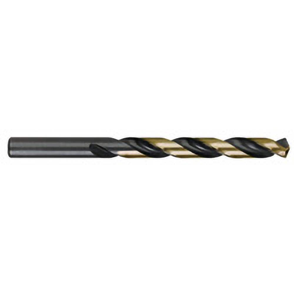 Jobber Length Drill Bit: 0.397″ Dia, 135 °, High Speed Steel Bright/Uncoated, 5.125″ OAL, Right Hand Cut, Spiral Flute, Straight-Cylindrical Shank