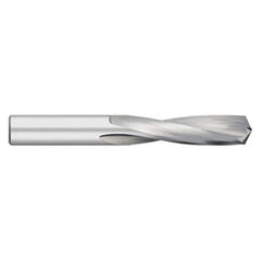 Screw Machine Length Drill Bit: 0.076″ Dia, 135 °, Solid Carbide Bright/Uncoated, Right Hand Cut, Spiral Flute, Straight-Cylindrical Shank