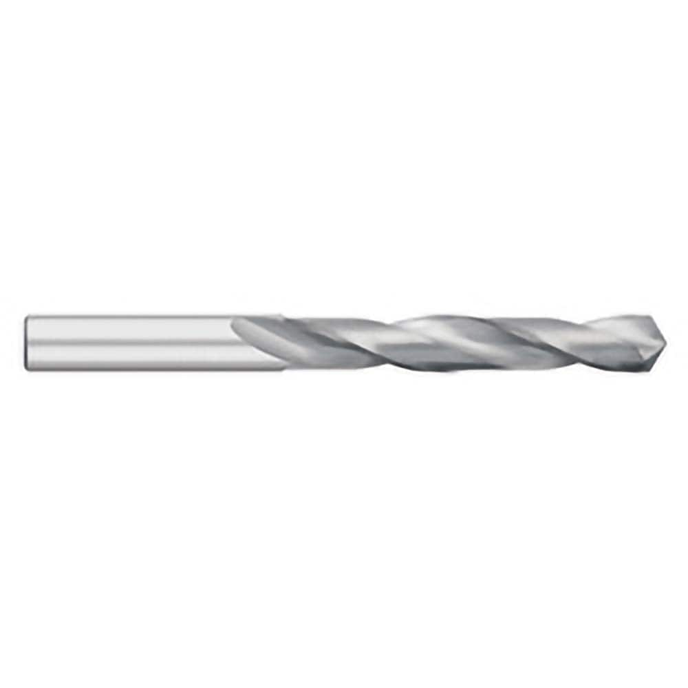 Jobber Length Drill Bit: 0.076″ Dia, 118 °, Solid Carbide Bright/Uncoated, Right Hand Cut, Spiral Flute, Straight-Cylindrical Shank