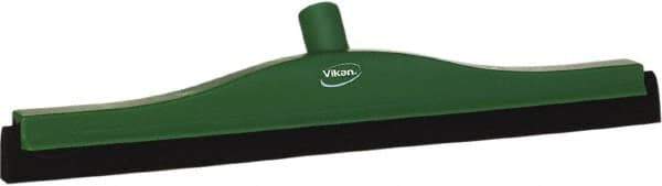 Vikan - 20" Foam Rubber Blade Bench Squeegee - Double Edge, Green, Plastic Holder - Exact Industrial Supply