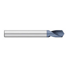 Titan USA - Spotting Drills; Body Diameter (Inch): 3/4 ; Body Diameter (Decimal Inch): 3/4 ; Drill Point Angle: 90 ; Spotting Drill Material: Solid Carbide ; Spotting Drill Finish/Coating: AlTiN ; Overall Length (Inch): 4 - Exact Industrial Supply