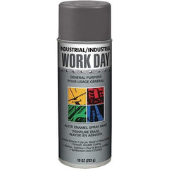 Krylon - Dark Gray, Gloss, Enamel Spray Paint - 9 to 13 Sq Ft per Can, 10 oz Container, Use on Ceramics, Glass, Metal, Plaster, Wood - Exact Industrial Supply