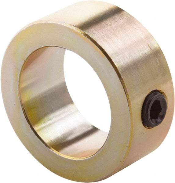 Climax Metal Products - 5/16" Bore, Steel, Set Screw Shaft Collar - 5/8" Outside Diam, 5/16" Wide - Exact Industrial Supply