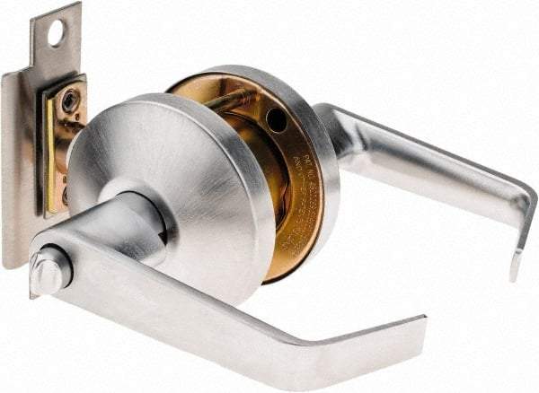 Falcon - Medium Duty Entry Lever Lockset - 2-3/4" Back Set, For Best/ Falcon I/C-Core Cylinder, Satin Chrome Finish - Exact Industrial Supply