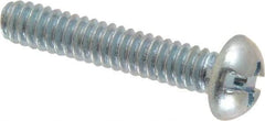 Value Collection - #10-24 UNC, 1" Length Under Head Slotted/Phillips Drive Machine Screw - Round Head, Grade J82 Steel, Zinc-Plated Finish, Without Washer - Exact Industrial Supply