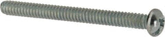 Value Collection - #10-24 UNC, 2" Length Under Head Slotted/Phillips Drive Machine Screw - Round Head, Grade J82 Steel, Zinc-Plated Finish, Without Washer - Exact Industrial Supply