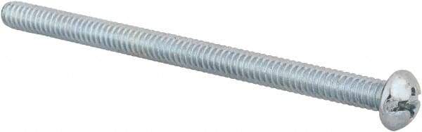 Value Collection - #10-24 UNC, 3" Length Under Head Slotted/Phillips Drive Machine Screw - Round Head, Grade J82 Steel, Zinc-Plated Finish, Without Washer - Exact Industrial Supply