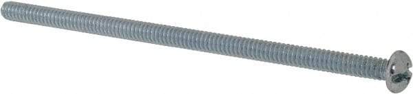 Value Collection - #10-24 UNC, 4" Length Under Head Slotted/Phillips Drive Machine Screw - Round Head, Grade 2 Steel, Zinc-Plated Finish, Without Washer - Exact Industrial Supply