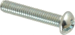 Value Collection - #10-32 UNF, 1" Length Under Head Slotted/Phillips Drive Machine Screw - Round Head, Grade J82 Steel, Zinc-Plated Finish, Without Washer - Exact Industrial Supply