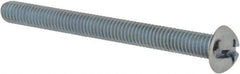 Value Collection - #10-32 UNF, 2" Length Under Head Slotted/Phillips Drive Machine Screw - Round Head, Grade 2 Steel, Zinc-Plated Finish, Without Washer - Exact Industrial Supply