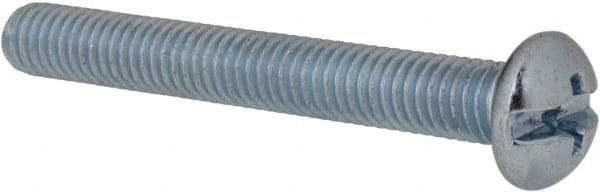 Value Collection - #10-32 UNF, 1-1/2" Length Under Head Slotted/Phillips Drive Machine Screw - Round Head, Grade 2 Steel, Zinc-Plated Finish, Without Washer - Exact Industrial Supply