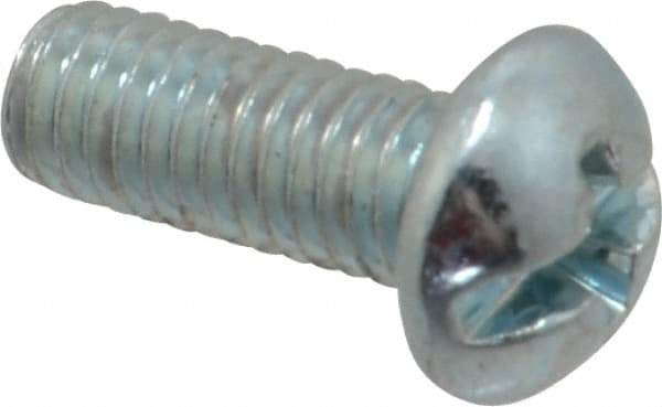 Value Collection - #10-32 UNF, 1/2" Length Under Head Slotted/Phillips Drive Machine Screw - Round Head, Grade J82 Steel, Zinc-Plated Finish, Without Washer - Exact Industrial Supply