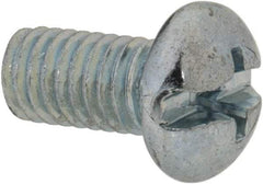 Value Collection - #10-32 UNF, 3/8" Length Under Head Slotted/Phillips Drive Machine Screw - Round Head, Grade 2 Steel, Zinc-Plated Finish, Without Washer - Exact Industrial Supply