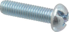 Value Collection - #10-32 UNF, 3/4" Length Under Head Slotted/Phillips Drive Machine Screw - Round Head, Grade J82 Steel, Zinc-Plated Finish, Without Washer - Exact Industrial Supply