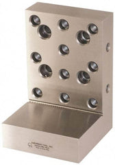 Suburban Tool - 3" Wide x 2-3/4" Deep x 3" High Steel Precision-Ground Angle Plate - Stepped Plate, Machined Holes on Surface, Open End, 9/16" Thick, Pair of Plates - Exact Industrial Supply