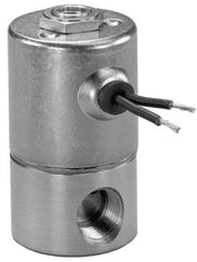 KIP - 1/4" Port, Direct Acting, Brass Solenoid Valve - Normally Open, 100 Max PSI, Buna-N Seal - Exact Industrial Supply