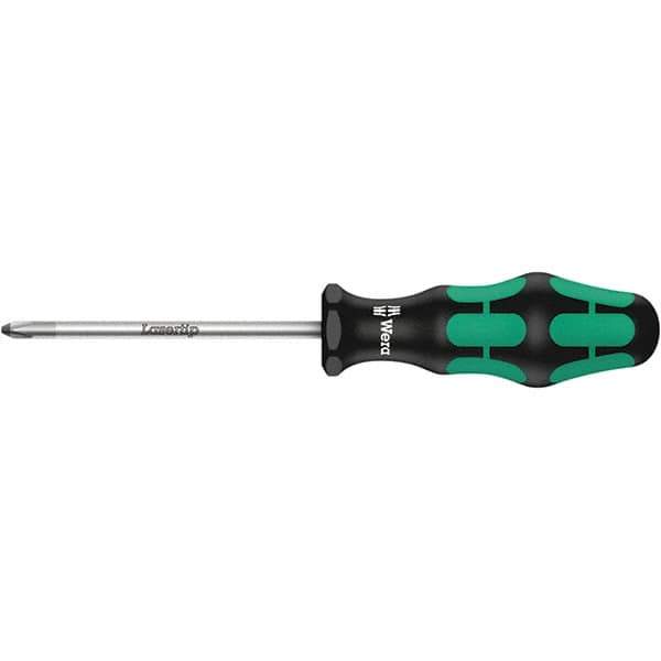 Wera - #2 Point, 10" Blade Length Posidrive Screwdriver - 205mm OAL - Exact Industrial Supply
