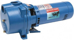 Goulds Pumps - 230 Volt, 17.2 Amp, 1 Phase, 3 HP, Self Priming Centrifugal Pump - 48J Frame, 1-1/2 Inch Inlet, 46 Head Pressure, 105 Max GPM, ODP Motor, Cast Iron Housing, Noryl Impeller, 107 Ft. Shut Off, Carbon Ceramic Mechanical Seal - Exact Industrial Supply