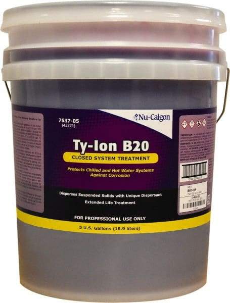 Nu-Calgon - 5 Gal Pail HVAC Cleaners & Scale Remover - Liquid Nitrite Borax Formula, Recirculating System Corrosion Inhibitor Cleaner Hot & Chilled Water Closed Systems - Exact Industrial Supply