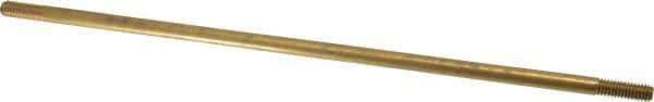 Made in USA - 12" Long, 5/16-18 Thread, Float Valve Rod - Brass, 1/2" Thread Length - Exact Industrial Supply