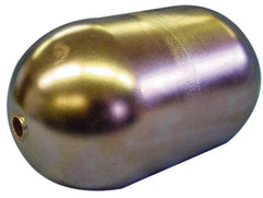 Made in USA - 3" Diam x 7" Long, Oblong, Tubed Through Connection, Metal Float - 3/8" Rod Thread, Copper, 25 Max psi, 20 Gauge - Exact Industrial Supply
