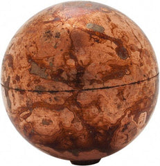 Made in USA - 2" Diam, Spherical, Internal Connection, Metal Float - 8-32 Thread, Copper, 25 Max psi, 24 Gauge - Exact Industrial Supply